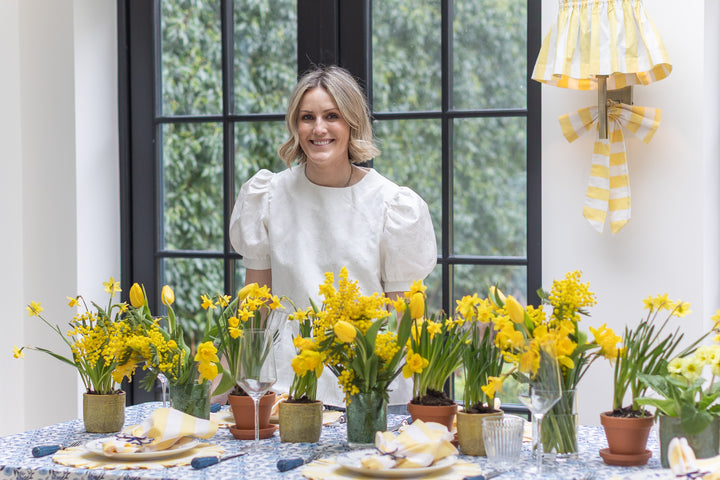 Large Lemon stripe Lampshade Cover