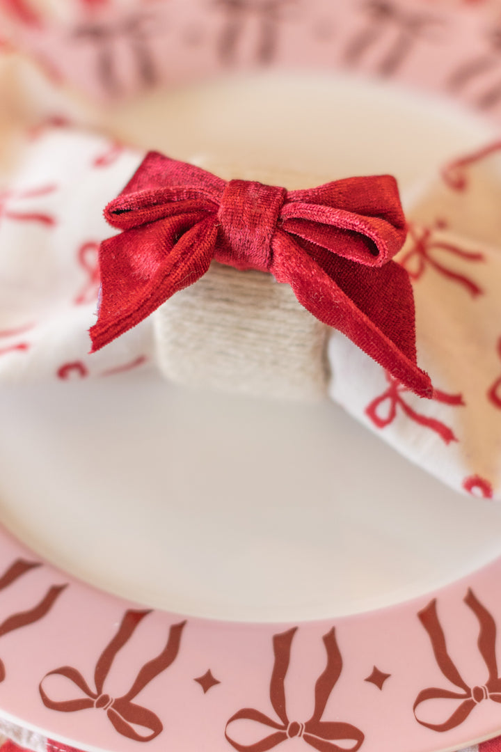 Large Bow Ceramic Plate – 27 cm set of 6