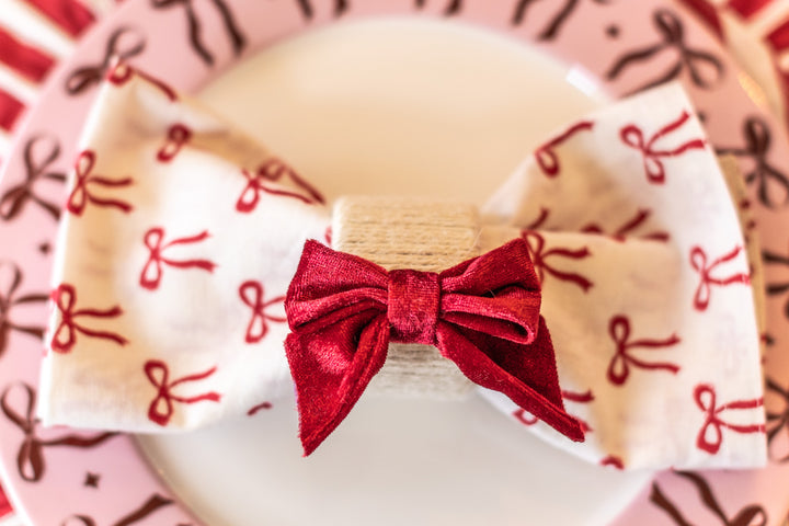 Christmas bow Napkins, Set of 4