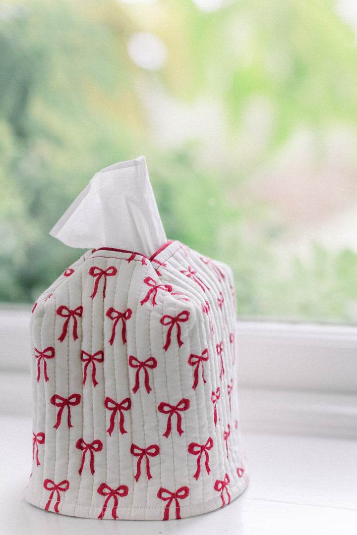 Red Bow Tissue box cover