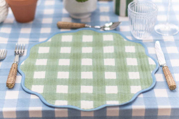 Gingham Green Placemats, Sets of 2