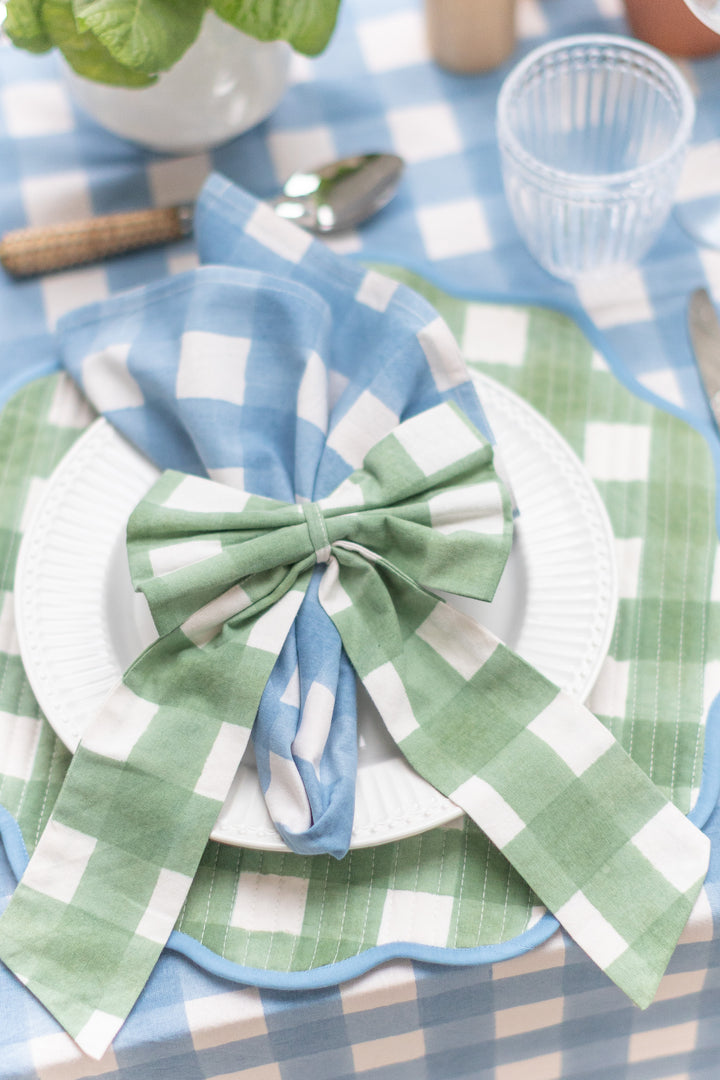 Gingham Green Placemats, Sets of 2