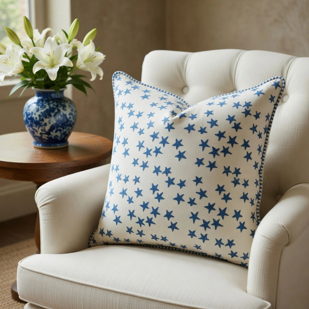 Star Blue Cushion Cover