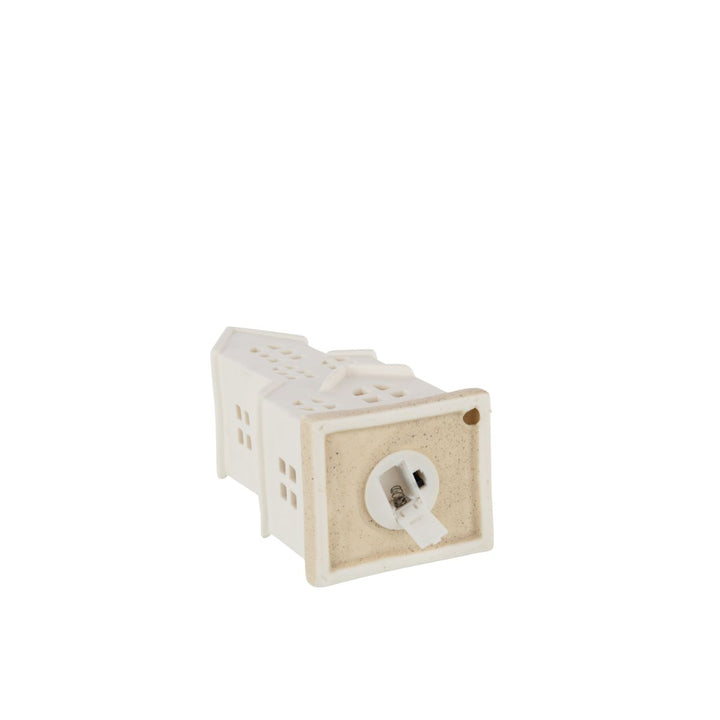 Tall White Ceramic LED House-Seasonal Decorations-LNH Edit