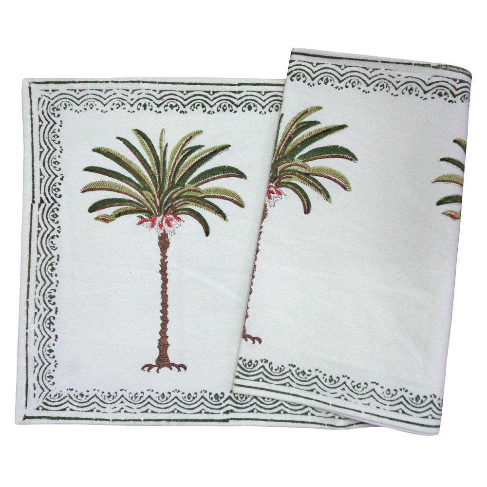 Palm Tree Green XL Table Runner-Table Runners-LNH Edit