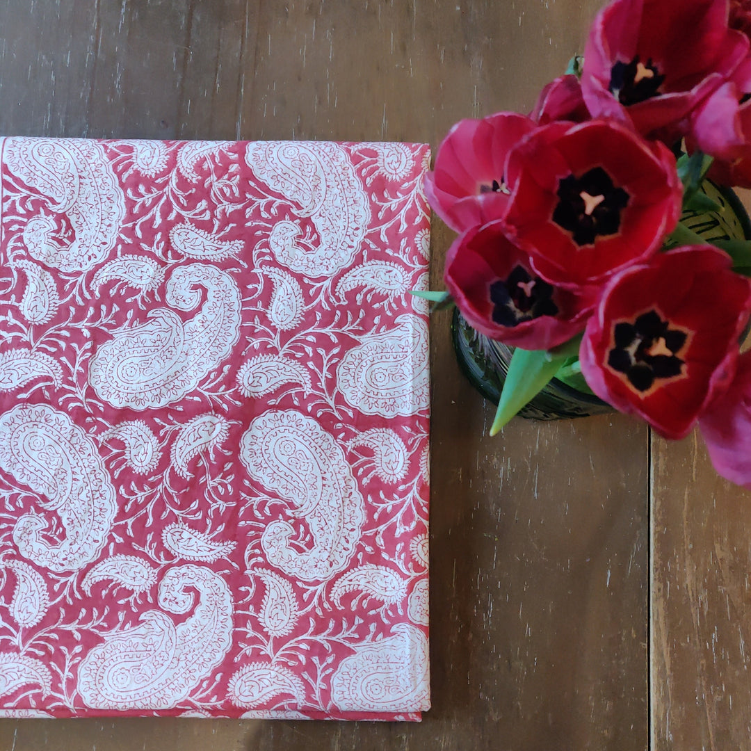 Ella Red  Rectangular Tablecloth-Tablecloths-LNH Edit