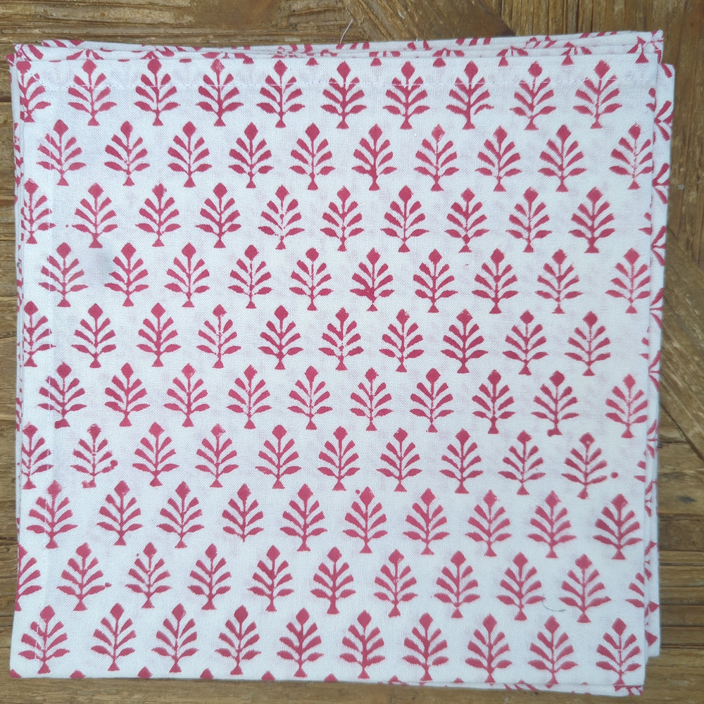 Sofia Red Napkin, Set of 4-Napkins-LNH Edit