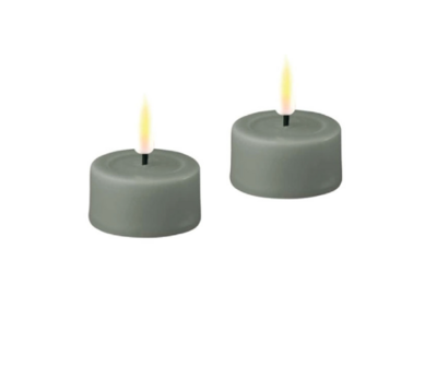 Green Jumbo LED Candle 6.1 x 5.5 cm, SET OF 2-LED Candles-LNH Edit