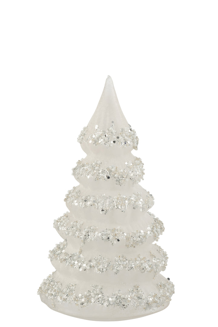 Large Glass Christmas Tree coated in Glitter & Pearls (taller)-Trees-LNH Edit