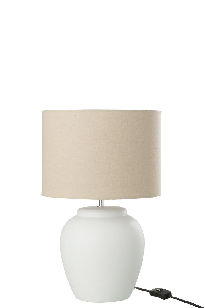 Small White Ceramic Lamp with shade-Lamp Base-LNH Edit