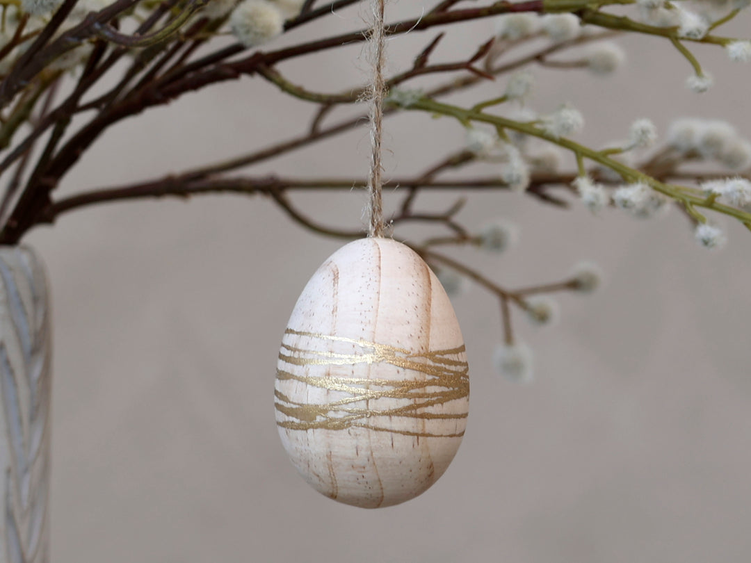 Easter Egg with Gold Stripes-Seasonal Decorations-LNH Edit