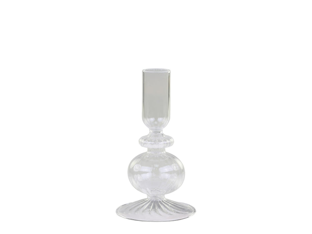 Clear Glass Candlestick-Candle Holders-LNH Edit