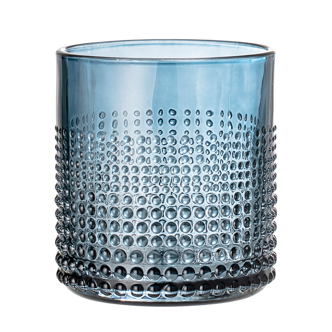 Dot Glass Tumbler , Blue, Set of 6-Water Glasses-LNH Edit