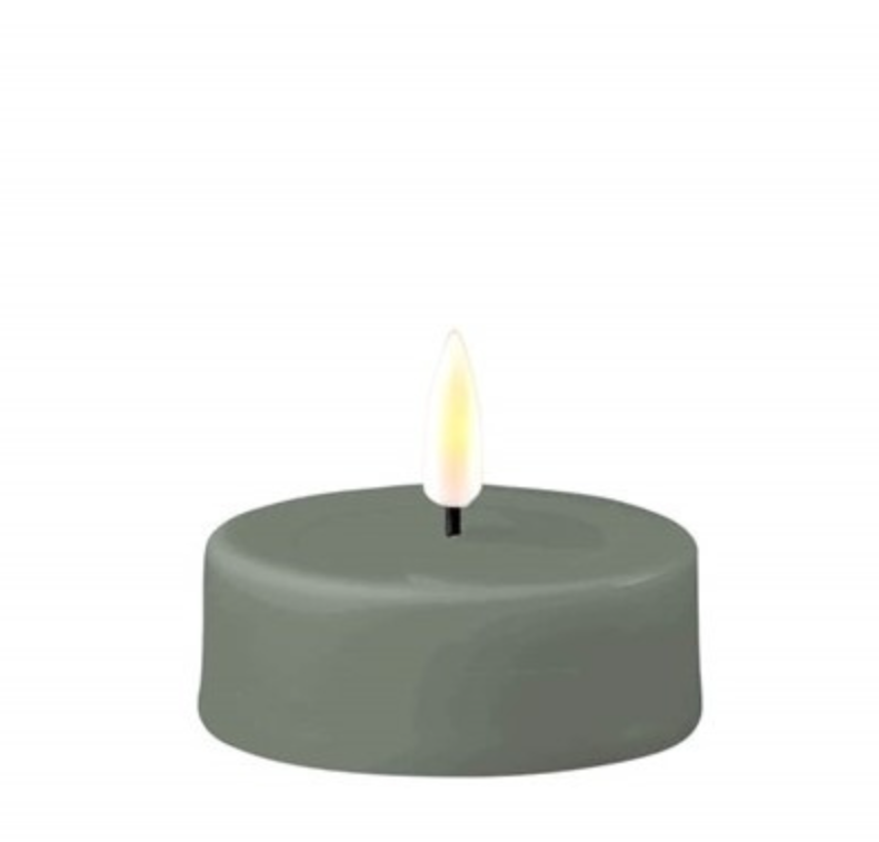 Green Jumbo LED Candle 6.1 x 5.5 cm, SET OF 2-LED Candles-LNH Edit