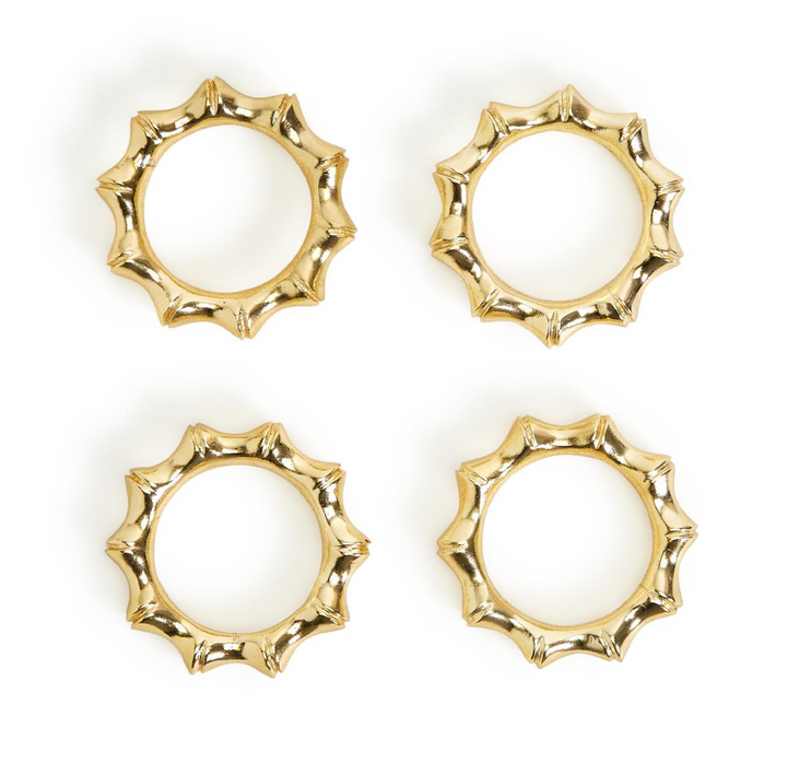 Golden Bamboo Napkin Rings, Set of 4-Napkin Rings-LNH Edit