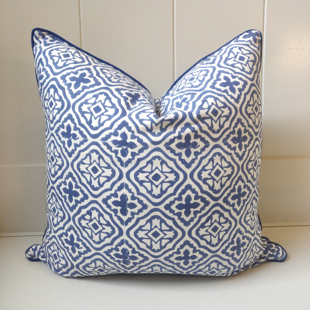 Danielle Blue Cushion Cover-Cushion Covers-LNH Edit