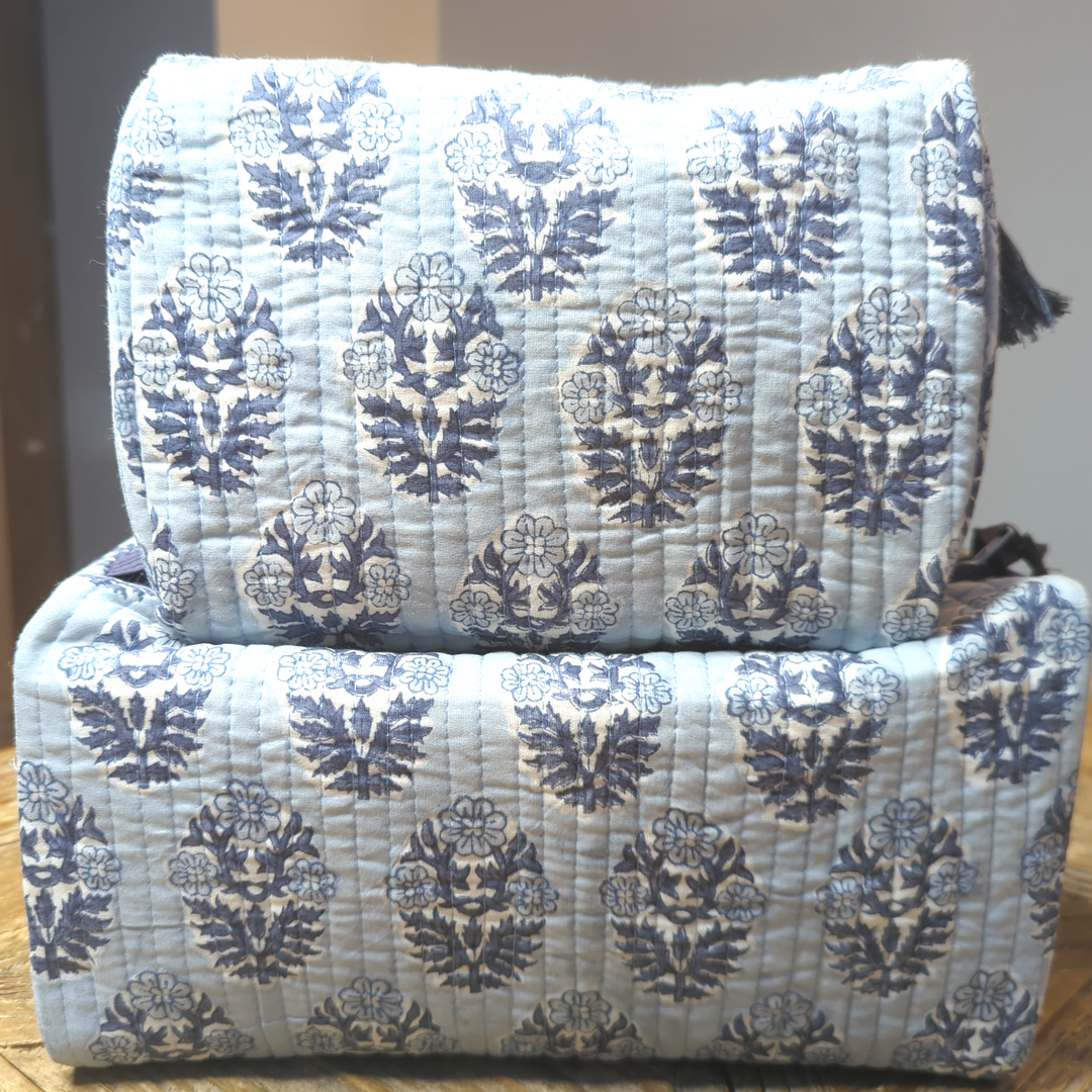 Pia Blue Cosmetic Bag- Set of 2-Wash Bags-LNH Edit