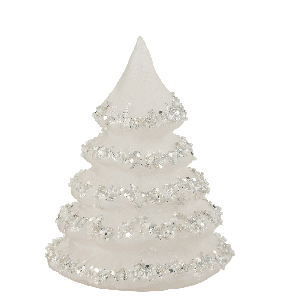 Glitter+Pearls Glass Snowy Christmas Tree(smaller)-Trees-LNH Edit