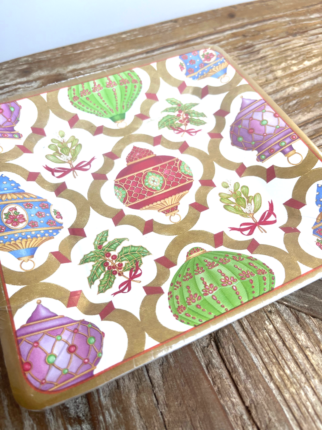 Ornament Trellis Square Paper Salad & Dessert Plates - 8 Per Package-Paper Plates-LNH Edit