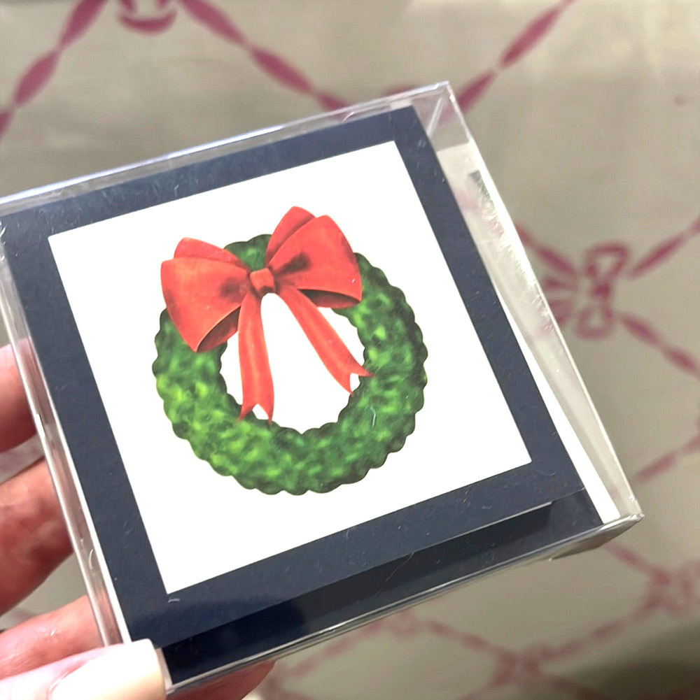 Christmas Wreath Enclosure Cards + Envelopes-Greeting Cards-LNH Edit