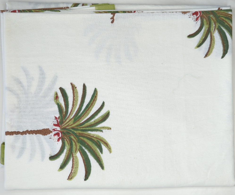 Palm Tree Green Round Tablecloth-Tablecloths-LNH Edit