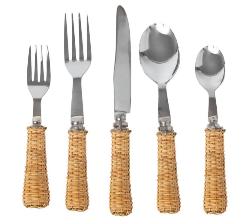 Wicker Cutlery, 1 Set of 5 pieces-Cutlery Sets-LNH Edit