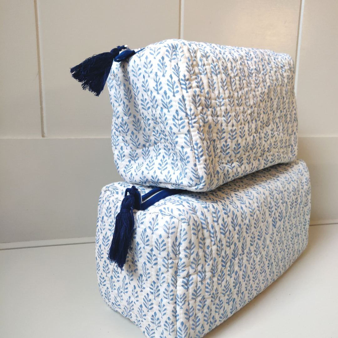 Sofia Blue Cosmetic Bag- Set of 2-Wash Bags-LNH Edit