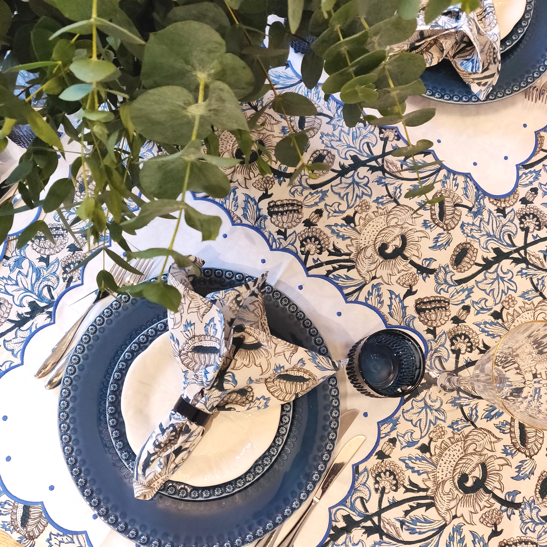 Georgia White Napkin, Set of 4-Napkins-LNH Edit