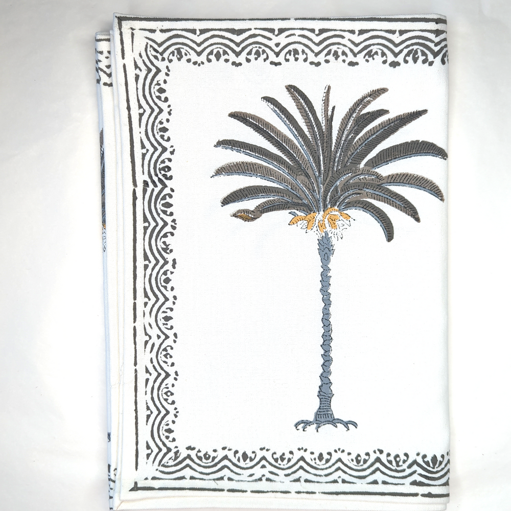 Palm Tree Grey Table Runner-Table Runners-LNH Edit