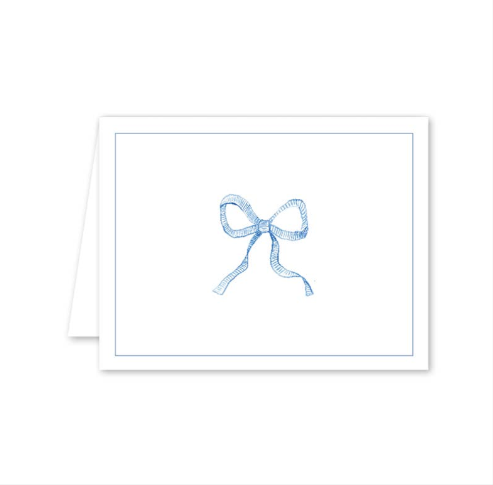 Blue Bow Card-Greeting Cards-LNH Edit