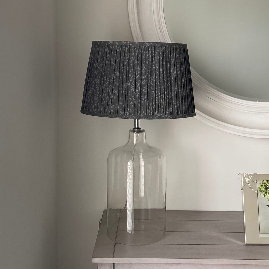 Genieveve Oval Pleated Grey Lampshade-Lampshades-LNH Edit