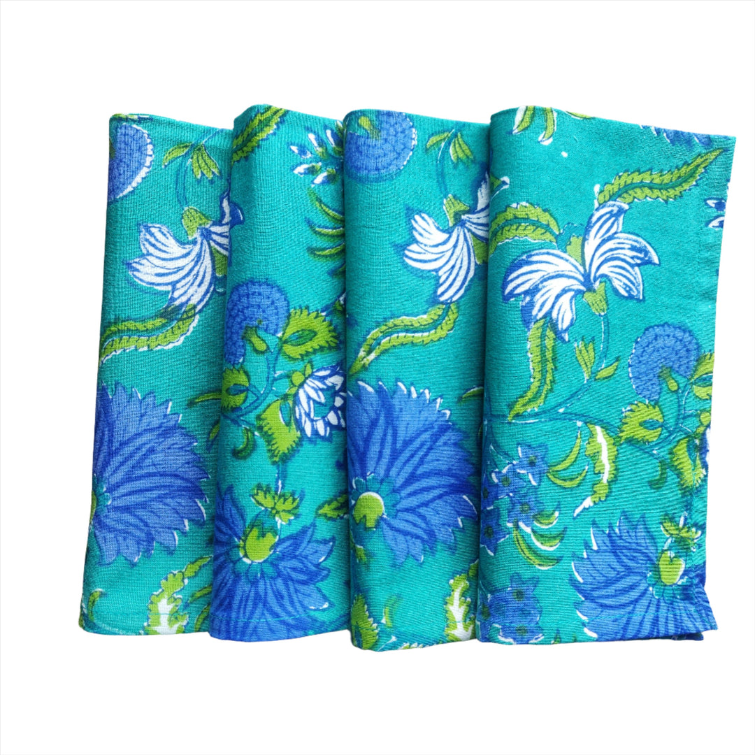 Suzanna Sea Green Napkin, Set of 4-Napkins-LNH Edit