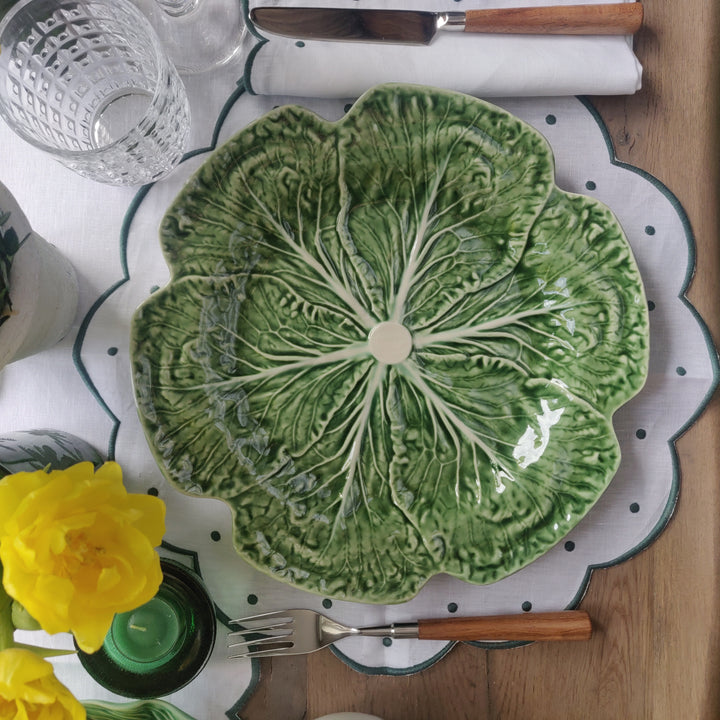 Bordallo Pinheriro Cabbage Green Charger Plate, Set of 2-Charger Plates-LNH Edit