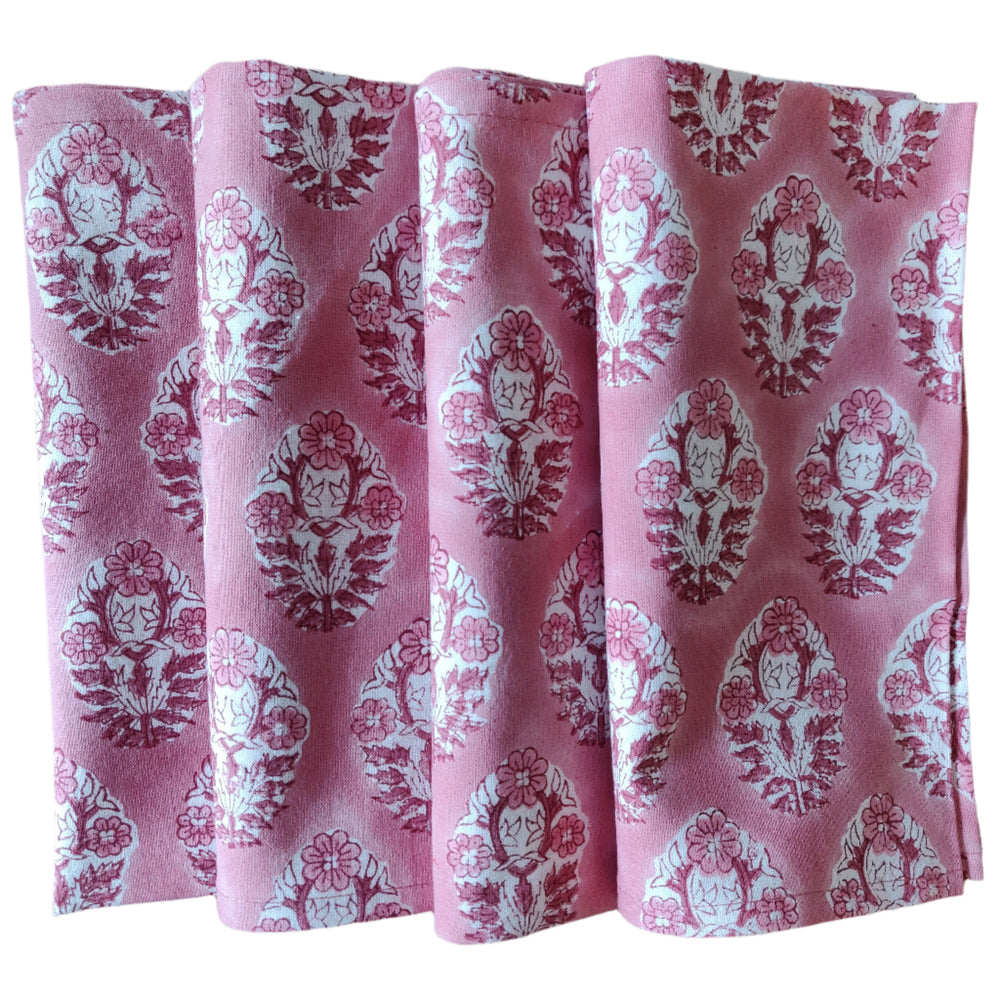 Pia Dusty Pink Napkin, Set of 4-Napkins-LNH Edit