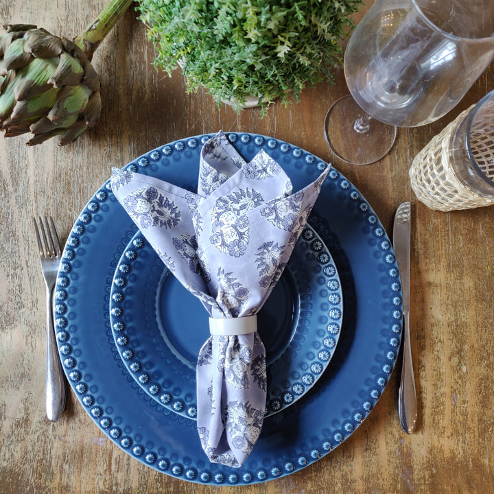 Pia Lilac Napkin, Set of 4-Napkins-LNH Edit