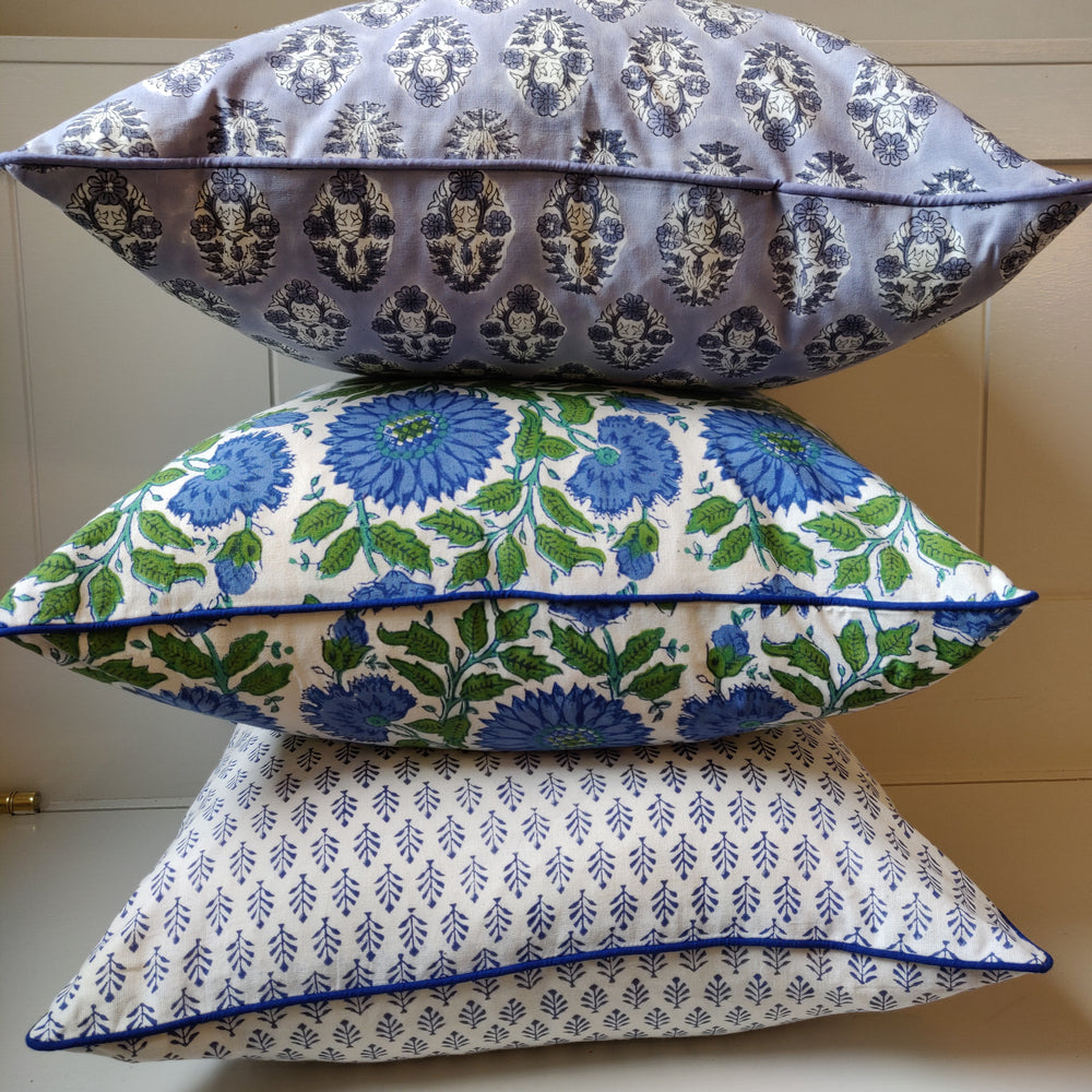 Pia Blue Cushion Cover-Cushion Covers-LNH Edit