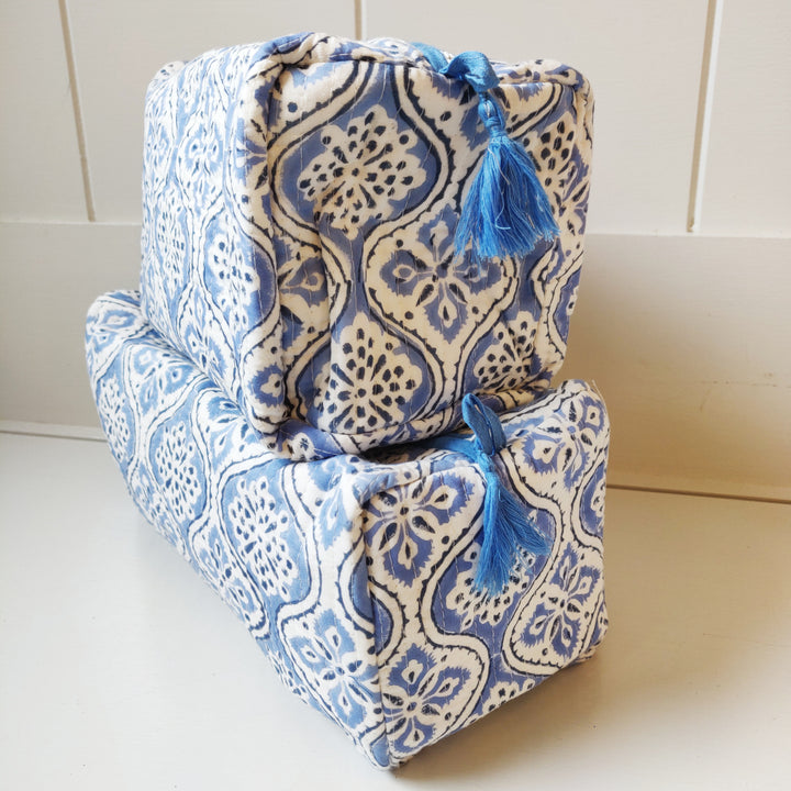 Freddie Blue Cosmetic Bag- Set of 2-Wash Bags-LNH Edit