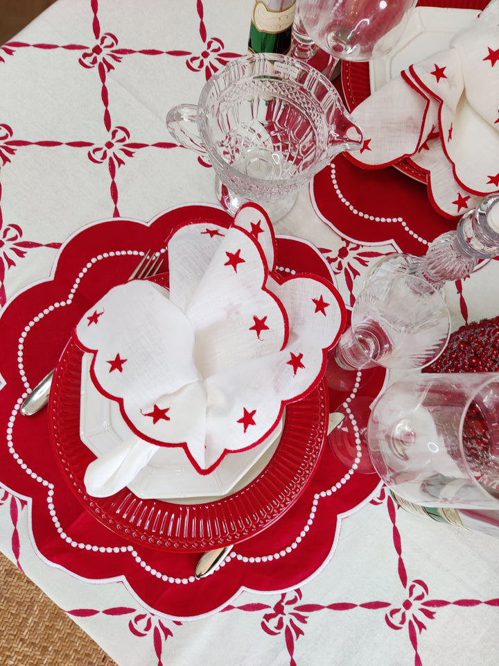 Elizabeth Red Rectangular Tablecloth-Tablecloths-LNH Edit