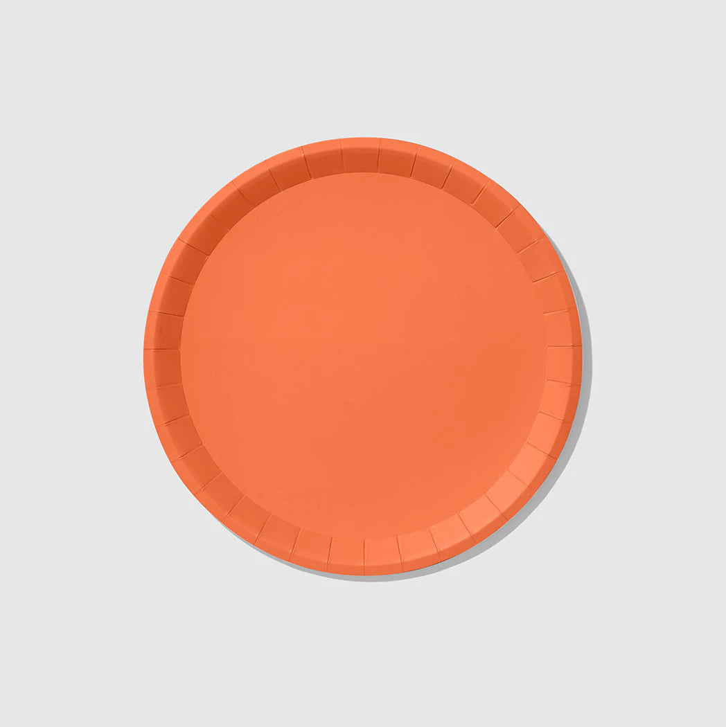 Small Orange Paper Plates, set of 10-Paper Plates-LNH Edit
