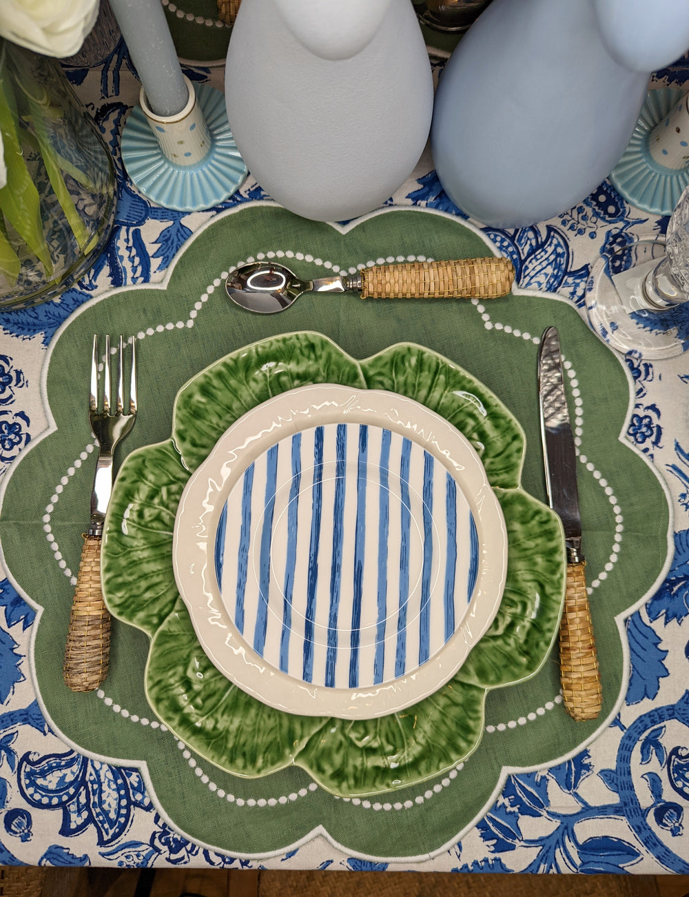 Bordallo Pinheriro Cabbage Green Charger Plate, Set of 2-Charger Plates-LNH Edit