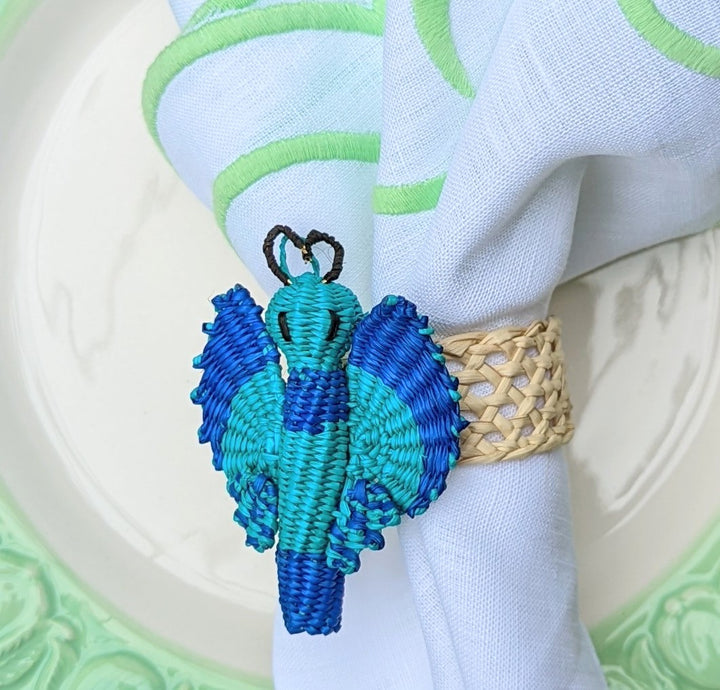 Butterfly hand woven Napkin Rings, Set of 4-Napkin Rings-LNH Edit