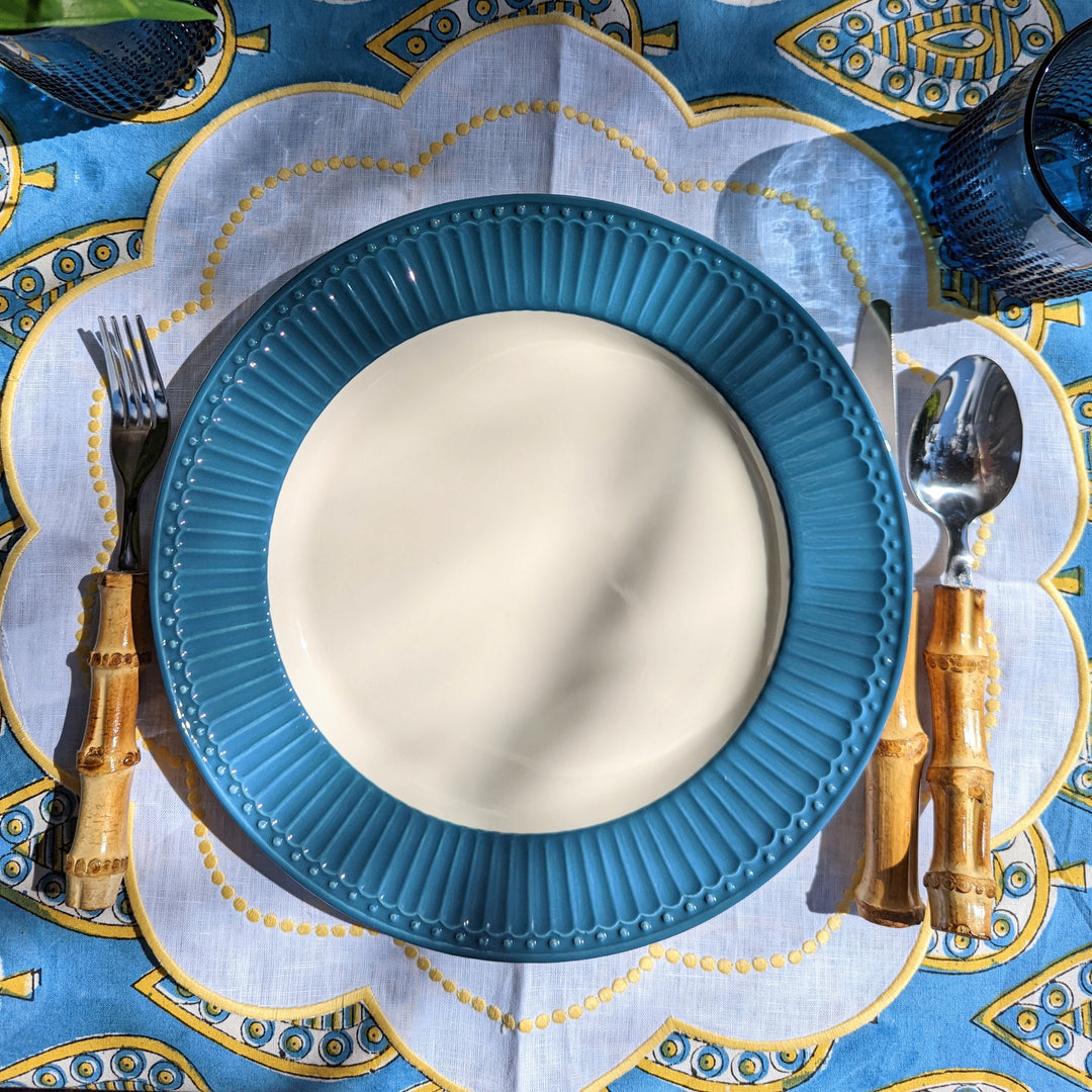 Alice Ocean Blue Dinner Plate, Set of 6-Dinner Plates-LNH Edit