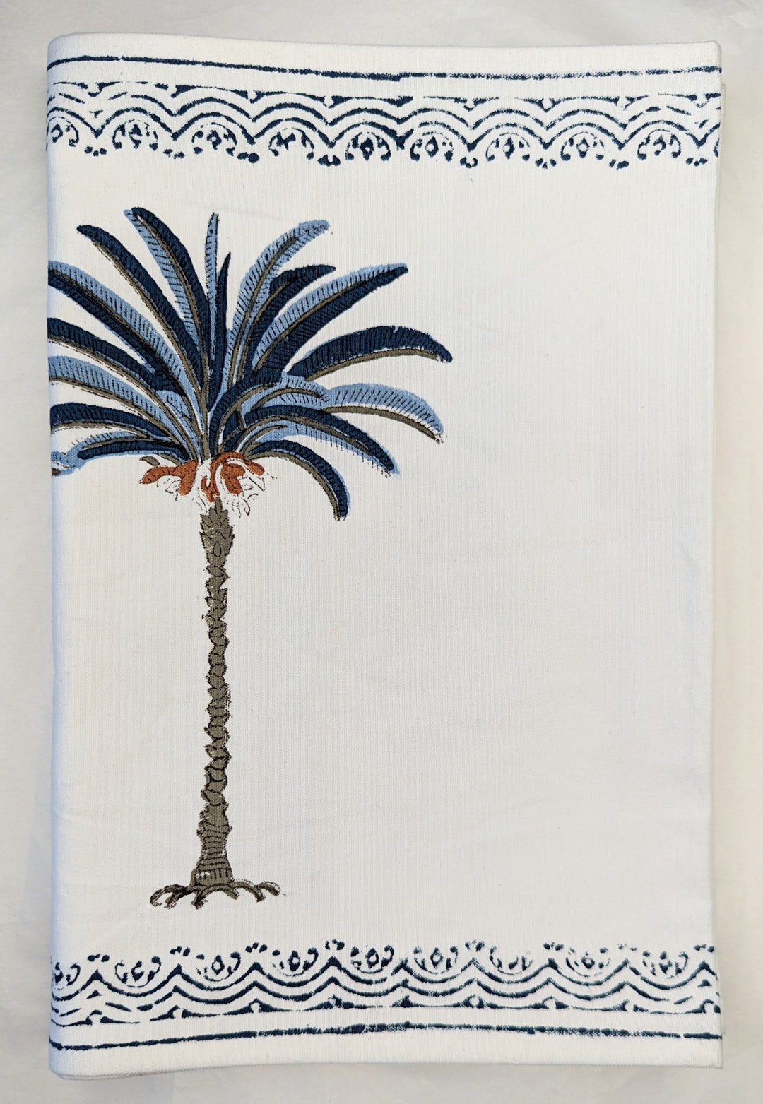Palm Tree Blue Table Runner-Table Runners-LNH Edit
