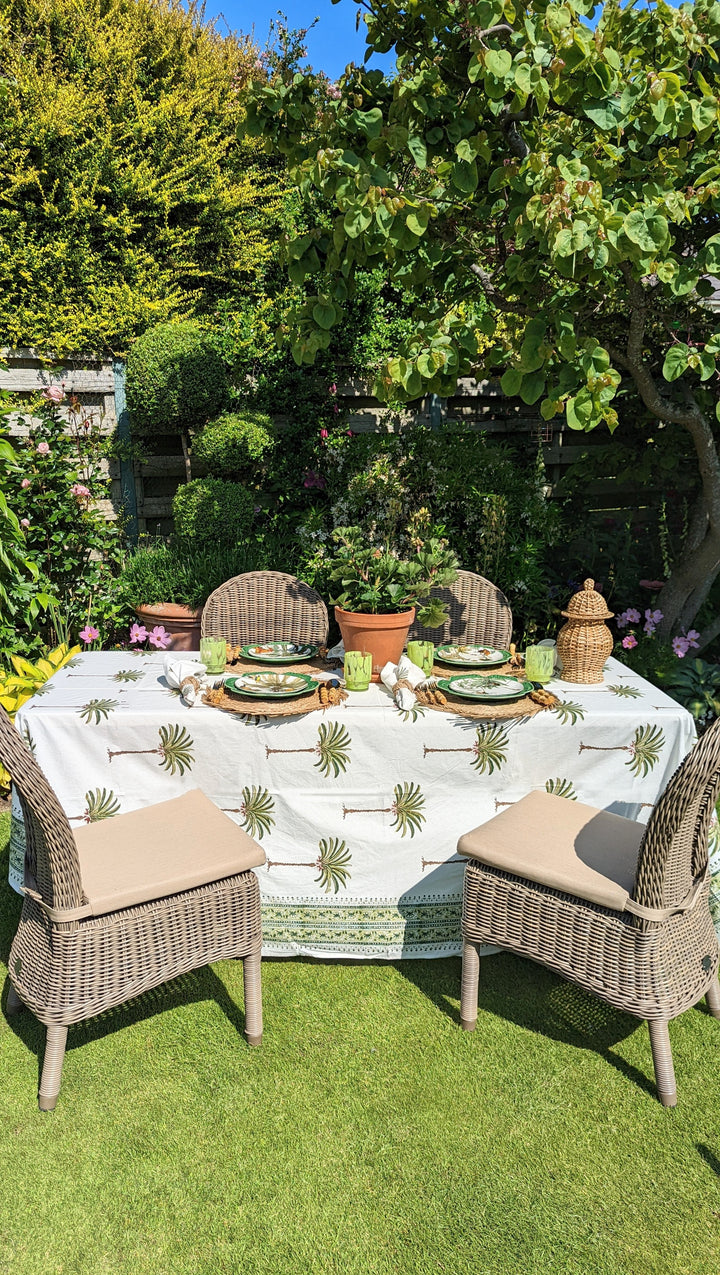 Palm Tree Green Napkin, Set of 4-Napkins-LNH Edit