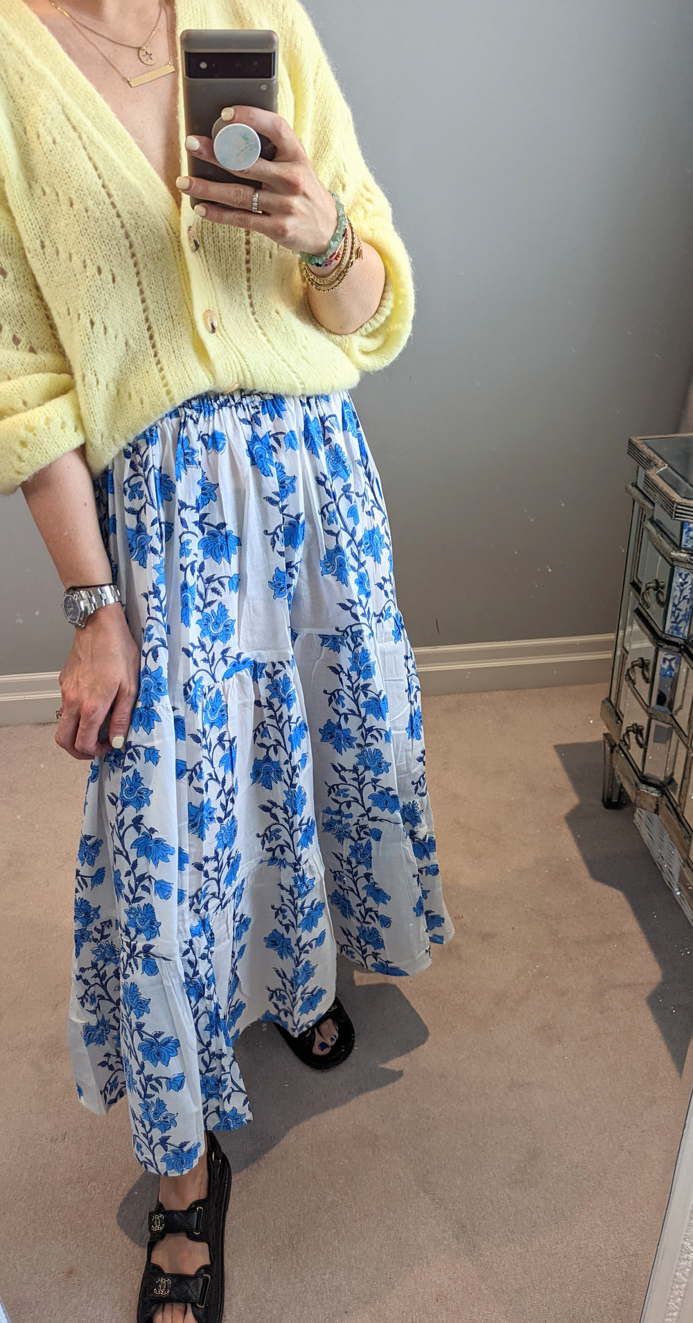 Sienna Skirt in Blue and White-Skirts-LNH Edit