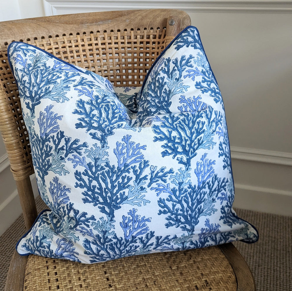 Coral Blue Cushion Cover-Cushion Covers-LNH Edit