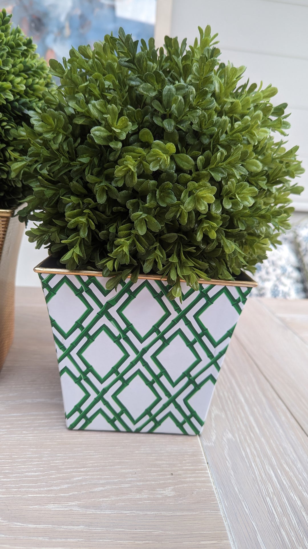 Large Green Bamboo Trellis Container-Planters-LNH Edit
