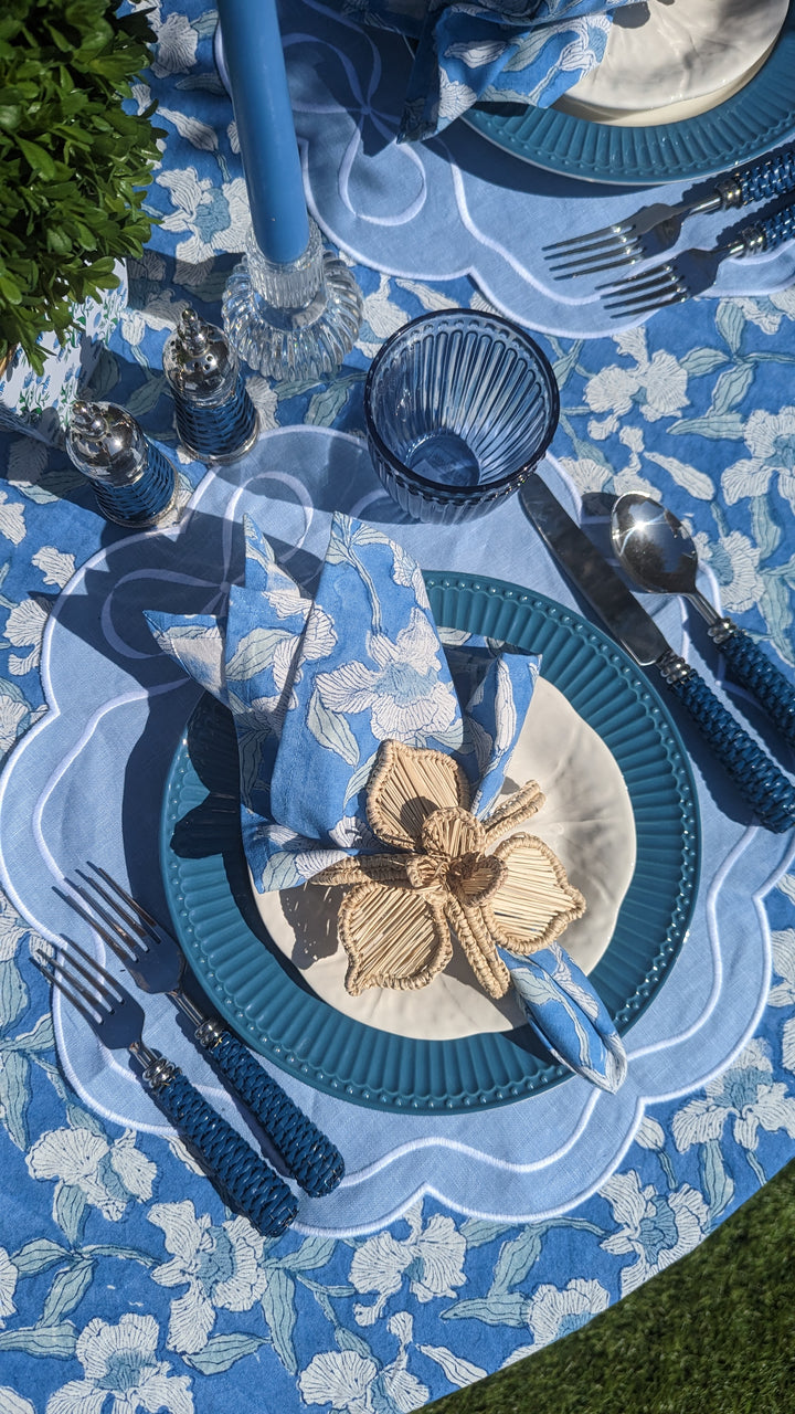 Orchid Blue Napkin, Set of 4-Napkins-LNH Edit