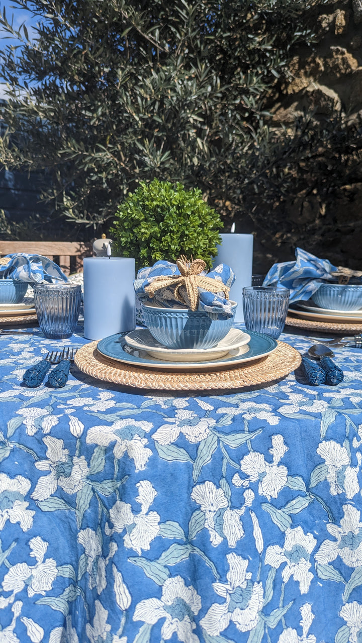 Orchid Blue Round Tablecloth-Tablecloths-LNH Edit