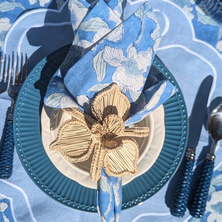 Orchid Blue Napkin, Set of 4-Napkins-LNH Edit